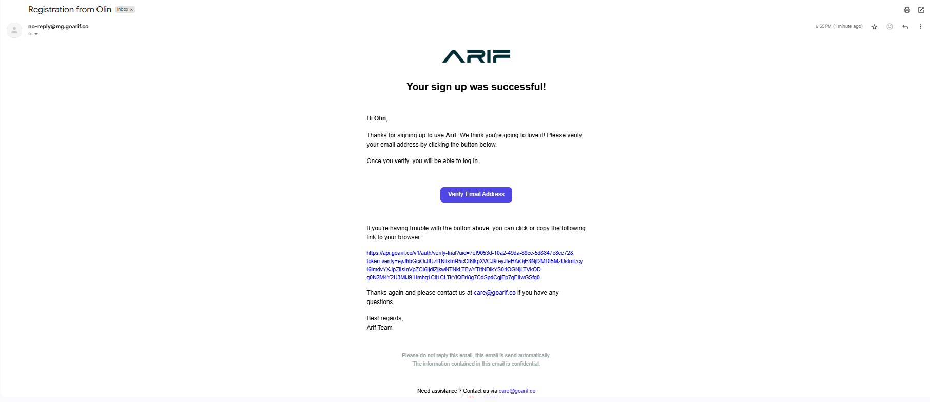 Register and Login - Arif Labs